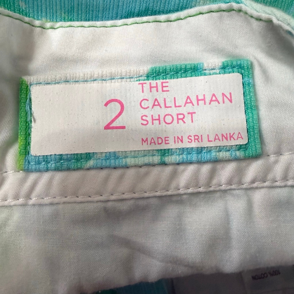 Lilly Pulitzer Callahan Shorts Size 2 Blue Green Floral Cotton - Picture 7 of 9